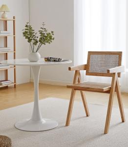 China Nordic Rattan Dining Chair Cherry Wood Rattan Lazy Chair wholesale