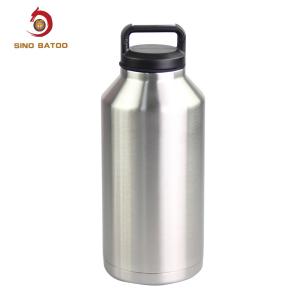 China 2L 64oz Vacuum Insulated Growlers Stainless Steel With Chug Cap wholesale