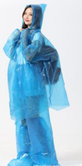 Customized Outdoor Activity Hiking PE Disposable Rain Suits for Motorcycle