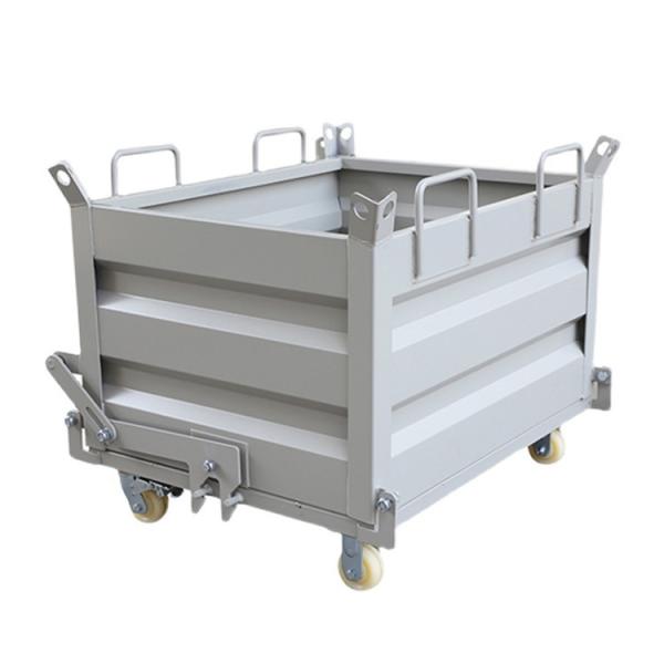 Metal Powder Solid Bulk Bins Steel Bottom Dumping Hopper Open Top Refuse