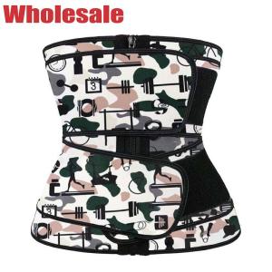 China YKK Zipper Neoprene Waist Trainer Camouflage Waist Thinning Corset wholesale
