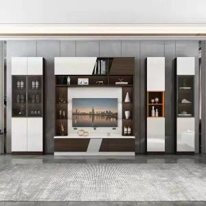 China Durable MDF Wooden TV Cabinet Stand Modern Living Room Furniture wholesale