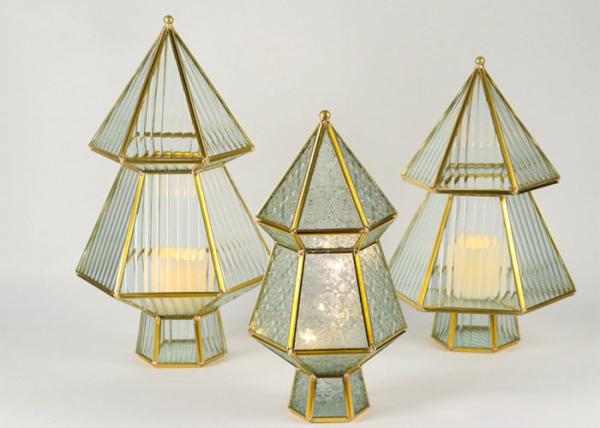 Christmas tree glass artifact garden cover candlestick ornaments desktop storage