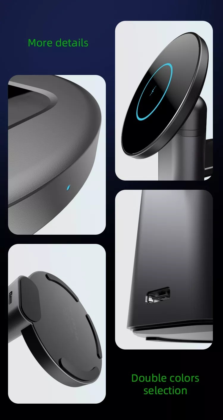 Magnetic 15W ABS Wireless Charging Station For IPhone Airpods Apple Watch