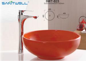China Sanitary Ware Bathroom Furniture Ceramic Art Basin Hand Wash Basin With Orange Color wholesale
