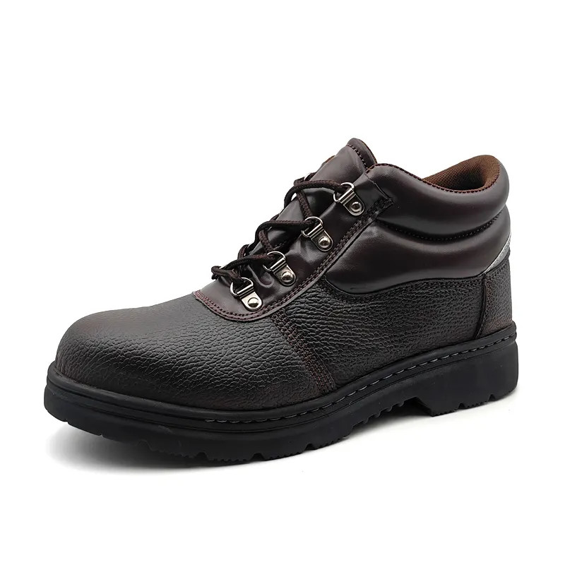 Brown Anti Puncture Safety Shoes Durable Iron Toe Shoes Anti Smash