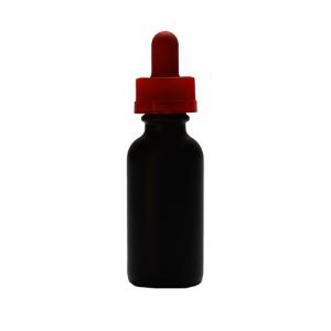 China 1 Oz Specialty Volcanic Black Boston Round Dropper Bottles Non - Transparent wholesale