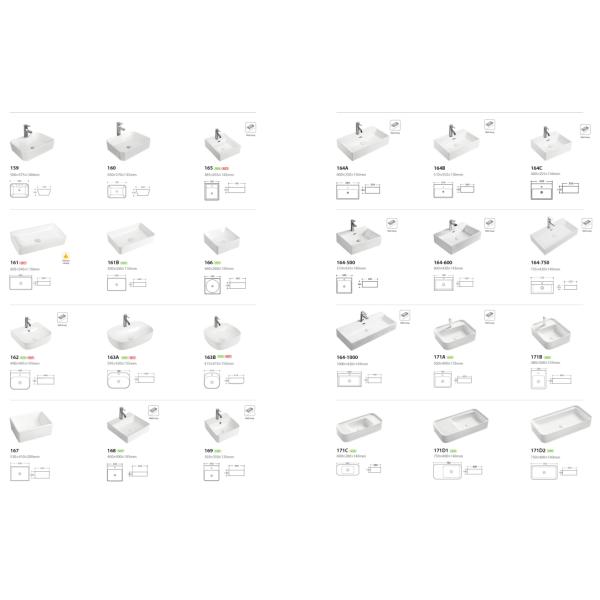 Hot Sell Top Quality White Ceramic Wash Basin Basin and Cabinet Basin