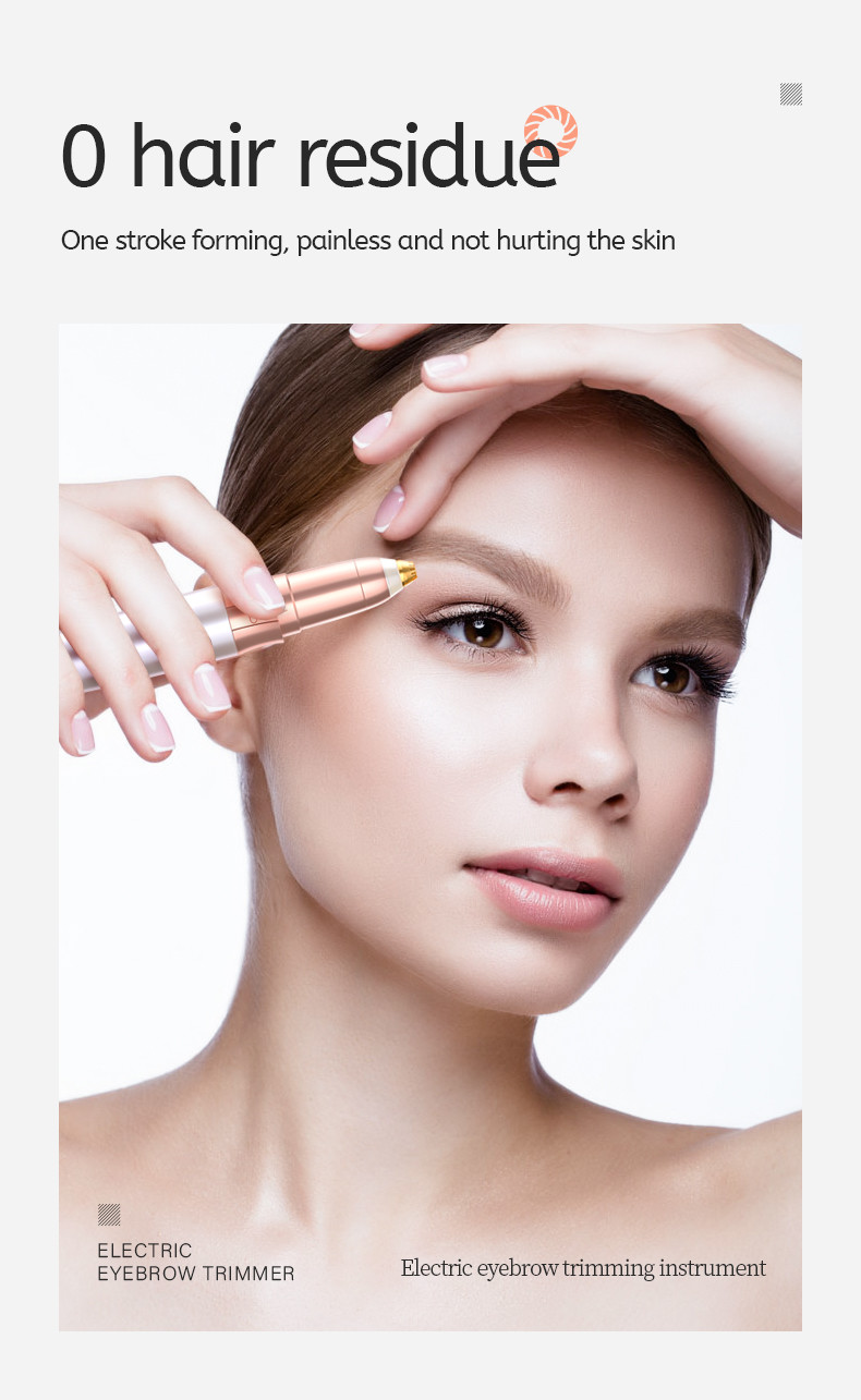 AAA Battery Painless Eyebrow Hair Remover 3W Home Use For Eyebrow