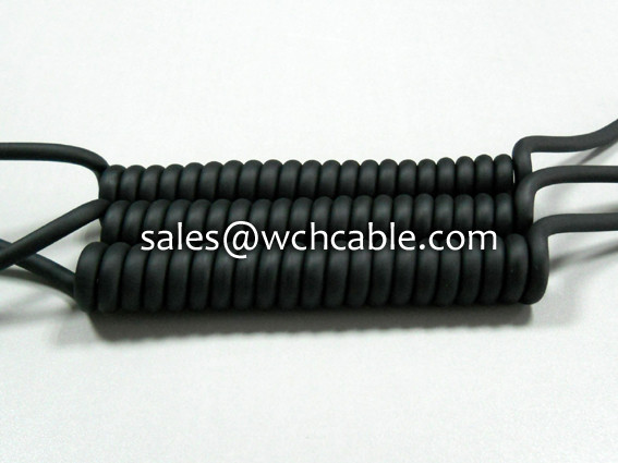 China Made UL Verified TPU Flexible Spiral Cable By High Purity Copper Conductor