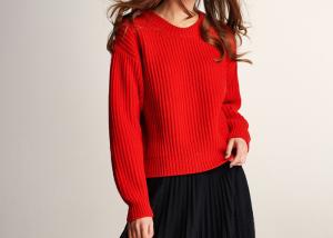 China Lady Joyous Chinese Red Crew Neck Winter Jumper wholesale
