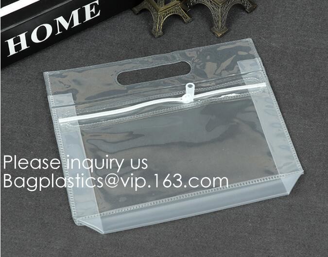 Multi-Purpose Water Resisitant Clear PVC Organizer Bag Pouch with Zipper Closure,Document File Bill Zipper Bag Pencil Po