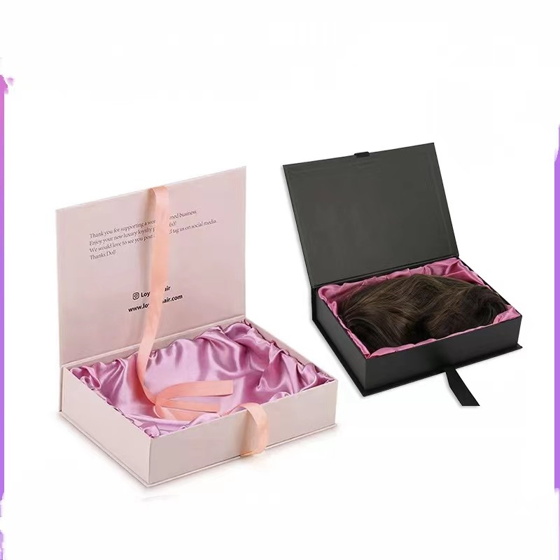 Custom Paperboard Make Up Packaging Case Wig Cosmetic Container Package Box with Foam Insert