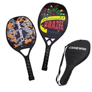 China Carbon Fiber Padel Brasil Beach Tennis Rackets Paddle Soft EVA Face Raqueta With Carry Bags wholesale