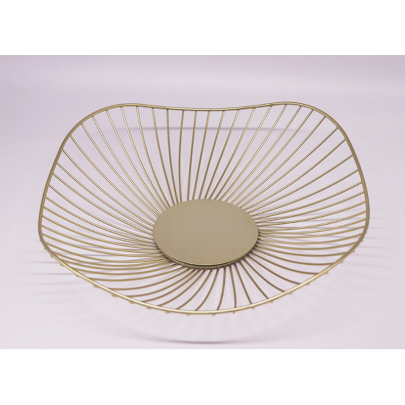 Gold Plating Creative Portable Iso Metal Wire Fruit Basket