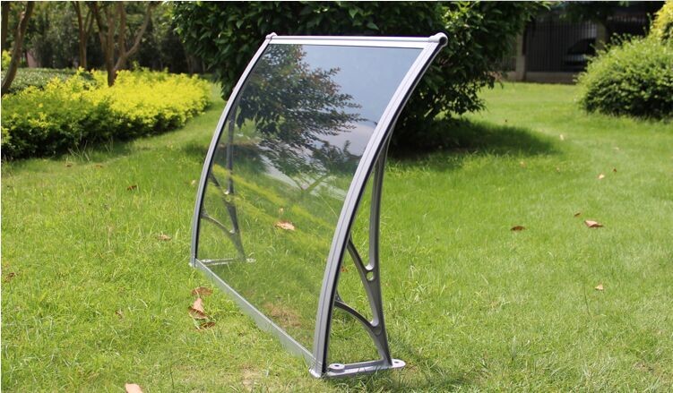 Windproof Robot Mower Garage , Glass Door Canopy Awning Rain Shelter