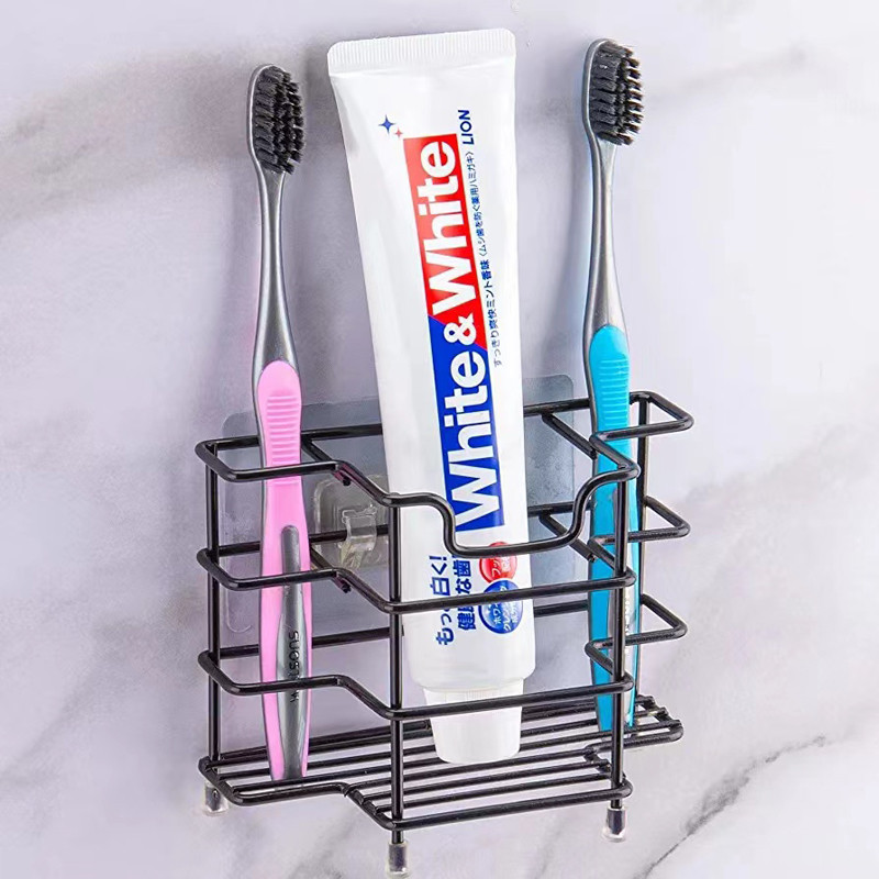 Wall Mount 304 Stainless Steel Toothbrush Holder Bathroom Accessories Organizer Black for Bathroom