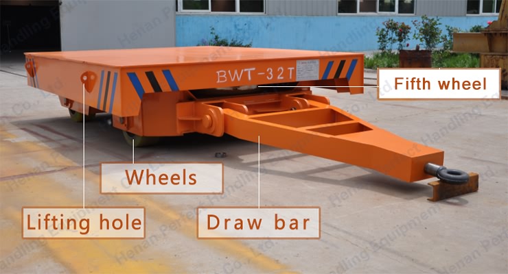 Steel Coils and Die Transport CE Certificated Industrial Trailer on Cement Floor