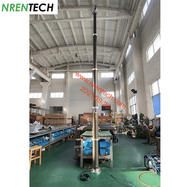 4.5m mobile pneumatic telescoping mast for mobile CCTV vehicle-inside CCTV wires