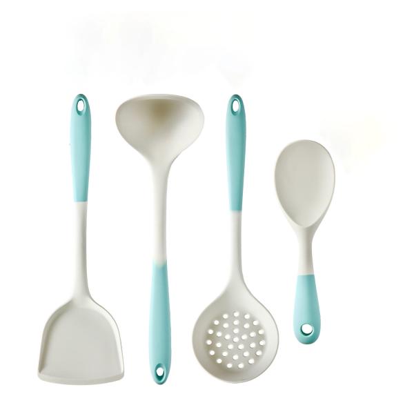 Wholesale Price Silicone Kitchen Utensils Spoons Shovels Two Color Non Stick