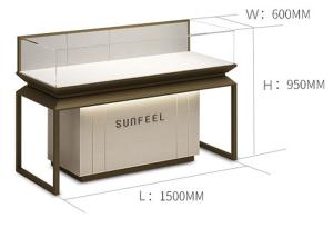 China Nice Commercial Jewellery Display Counter Stainless Steel Combined With Wooden wholesale