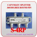 CATV/MATV rf coax 2/3/4-way splitter with 360 degree round PIN