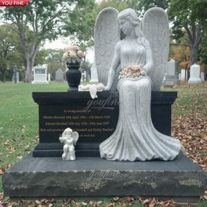 Angel Heart Monument Tombstone Double Heart Headstone