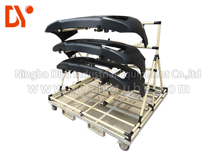 Lean Pipe Tote Cart Turnover Trolley Recyclable For Automobile Parts