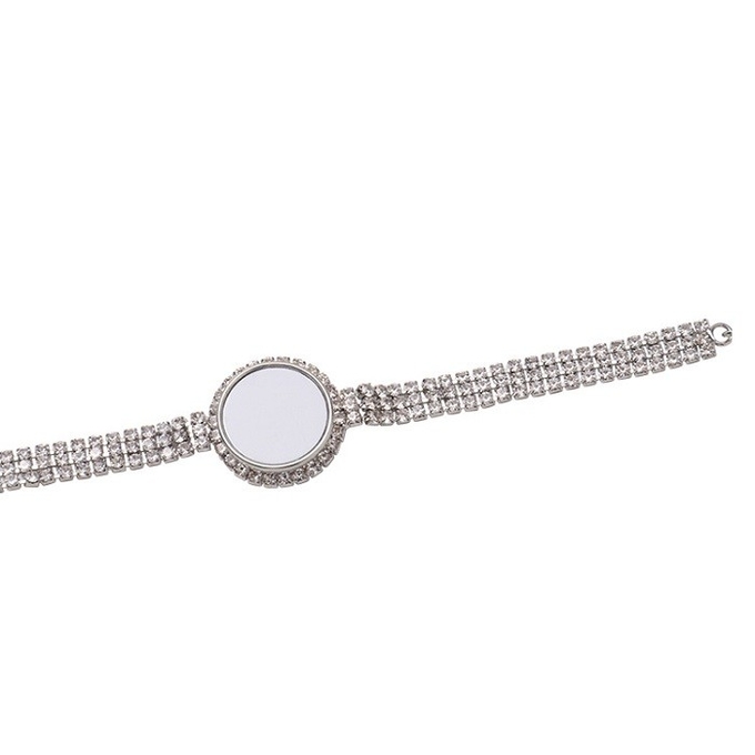 Ins Style Sublimation Diamond Bracelet With Metal Insert Custom Hand Chain For Sublimation Heat Transfer Printing