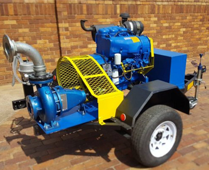 Trailer Mobile Horizontal air cooling diesel engine fire pump self-priming water Single Suction