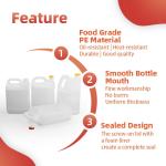 1600ml 2000ml 4300ml 5000ml 6000ml Food Grade Plastic Pe Water Bottle Empty Milk
