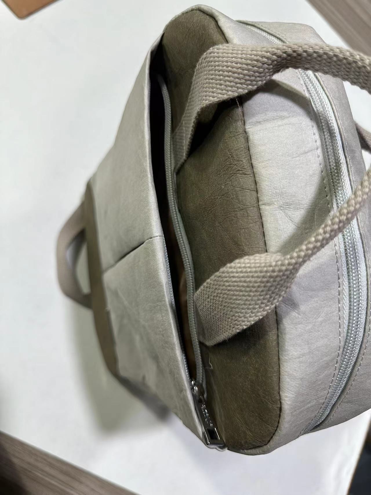 Biodegradable Golden Silver Reusable Washable Kraft Paper Backpack