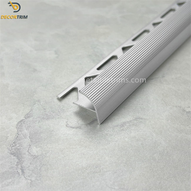 Tile Trim 9.97mm Silver Tile stair Profile With Triangle Punching