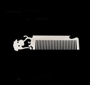 China Custom cool innovative men gift, engrave logo stainless steel animal fancy dog beard comb bottle opener wholesale