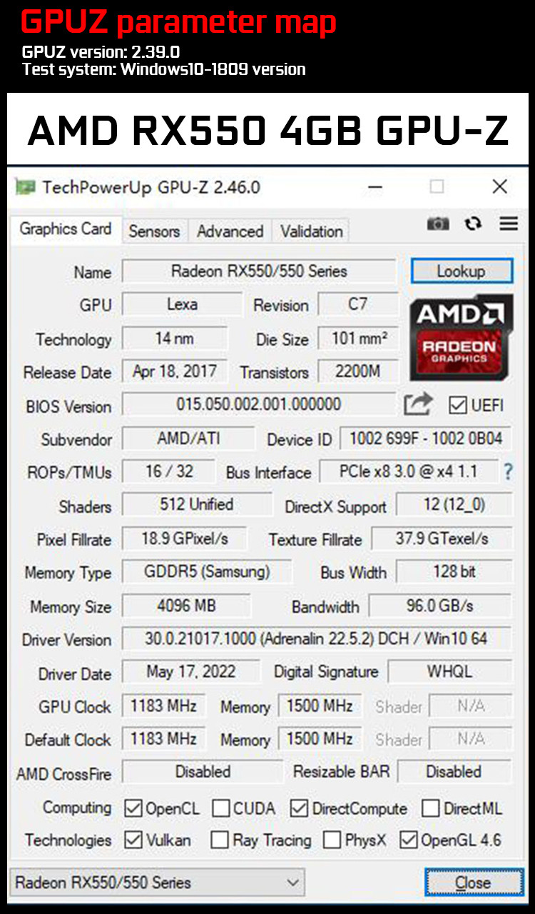 New amd radeon rx550 4g 128-bit gddr5 7000mhz rx 550 computer graphics card