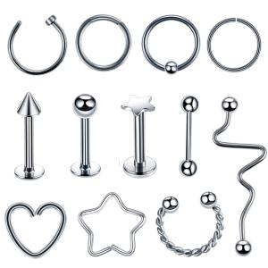China NEW Steel Fashion Circular Bead Rings Horseshoe Eyebrow Tongue Nose Hoop Piercing Labret Ear Cartilage Tragus Jewelry wholesale