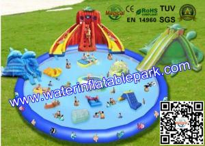 China Customized Outdoor Inflatable Water Park for Adults , Inflatable Pool Water Slides wholesale
