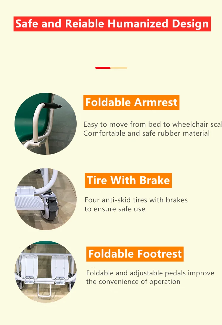 Portable Medical Weighing Wheelchair Scale with Printer