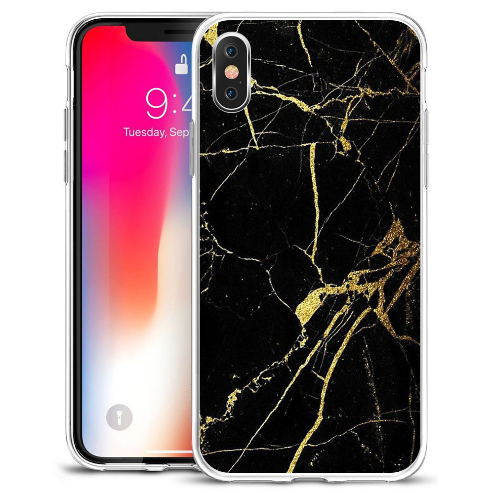 Geometric Marble Phone Case Water Color Light Weight For Iphone XS