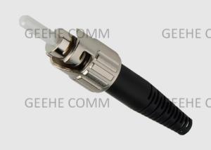 China 3.0mm Simplex ST Fiber Optic Connectors 126um With Black Boots wholesale