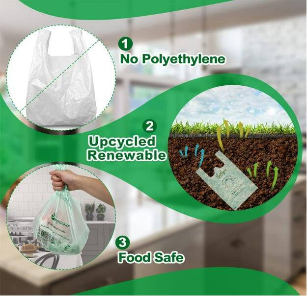 Biodegradable Compostable Degradable Plastic T Shirt Food Packaging Grocery Shopping Bag