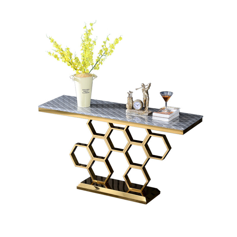 Wholesale Marble Console Tables With Sleek Stainless Steel Base
