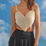 Heart pearl bustier corset top