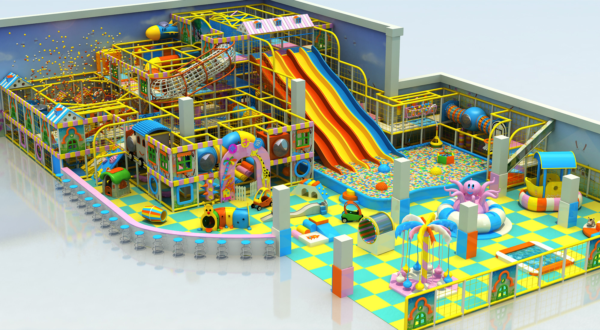 shopping mall slide amusement park fun indoor activities for kids