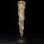 Modern Chandelier For Smoky Gray Crystal Luxury Fixtures Long Interior Stairway