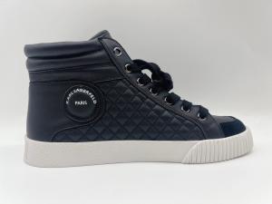 China Genuine Leather Athletic Sports Shoes High Top Ladies Black With Ykk Metal Zipper wholesale
