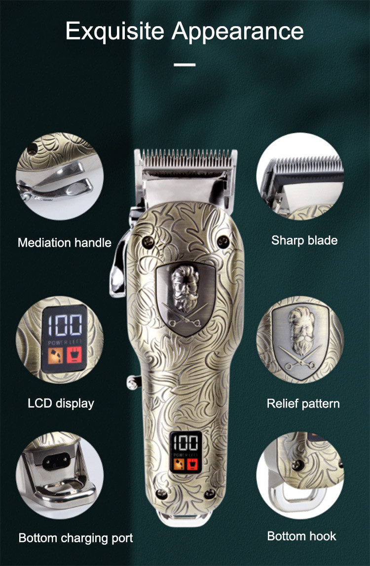 Waterproof Cordless Electric Hair Trimmer 10w Multifunctional For Men