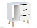 Bedroom 28 Inch Nightstand MDF Wooden Bedside Cabinet Furniture