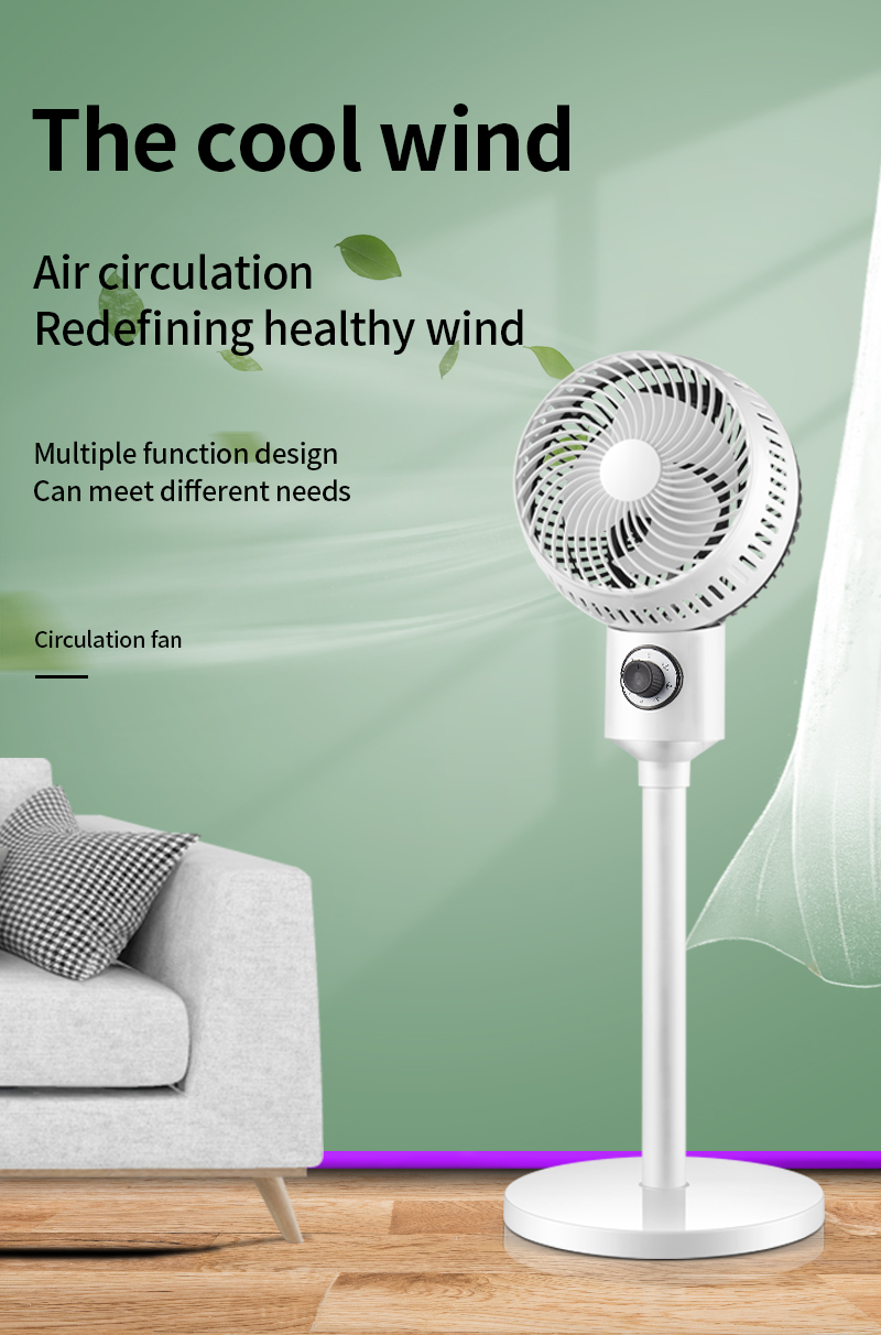 Standing Pedestal Air Conditioning Fan with Three Speed Settings and Smart Oscillation