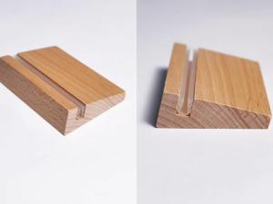 China Bevel Wood Base Acrylic Poster Holder Acrylic Document Holder Acrylic Signage Holders wholesale